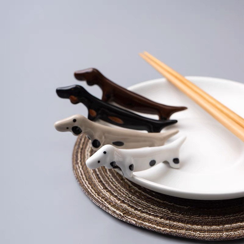 Chopsticks Rest Cutlery Bracket Dog Chopsticks Holder Stainless Steel Dachshund  Dog Chopsticks Fork Stand Spoon Tableware