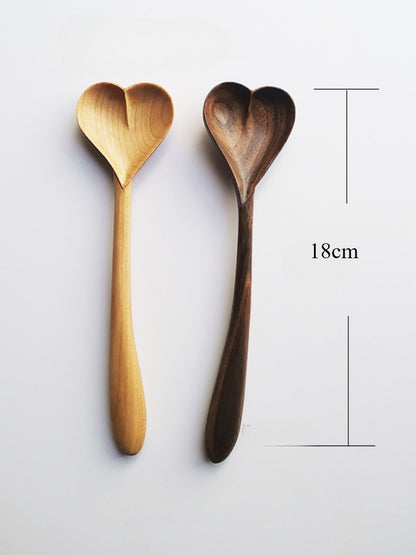 Gohobi Handmade Wooden Heart Shape Spoon 010