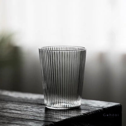 Tasse à thé en verre à rayures verticales de style japonais Gohobi