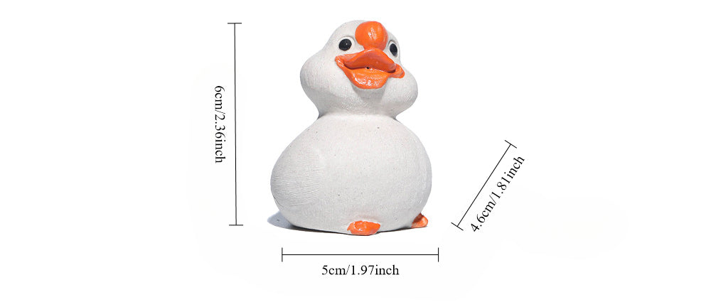 Gohobi Handmade Ceramic YiXing Clay White Duck Ornament Tea pet