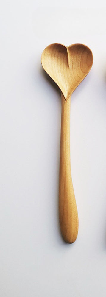 Gohobi Handmade Wooden Heart Shape Spoon 010