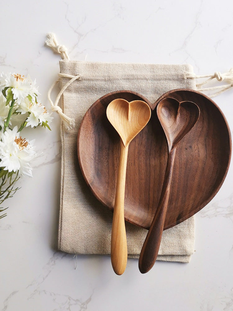 Gohobi Handmade Wooden Heart Shape Spoon 010