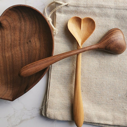 Gohobi Handmade Wooden Heart Shape Spoon 010