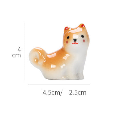 Repose-baguettes décoratif en céramique fait main Gohobi Shiba Inu