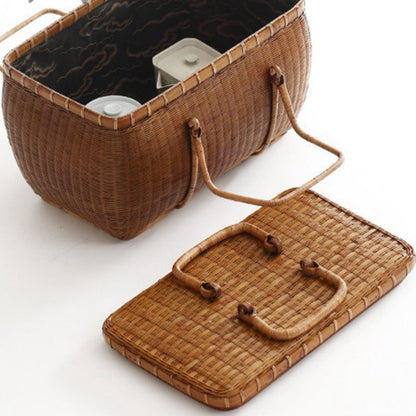 Gohobi Handmade Bamboo Teaware Basket