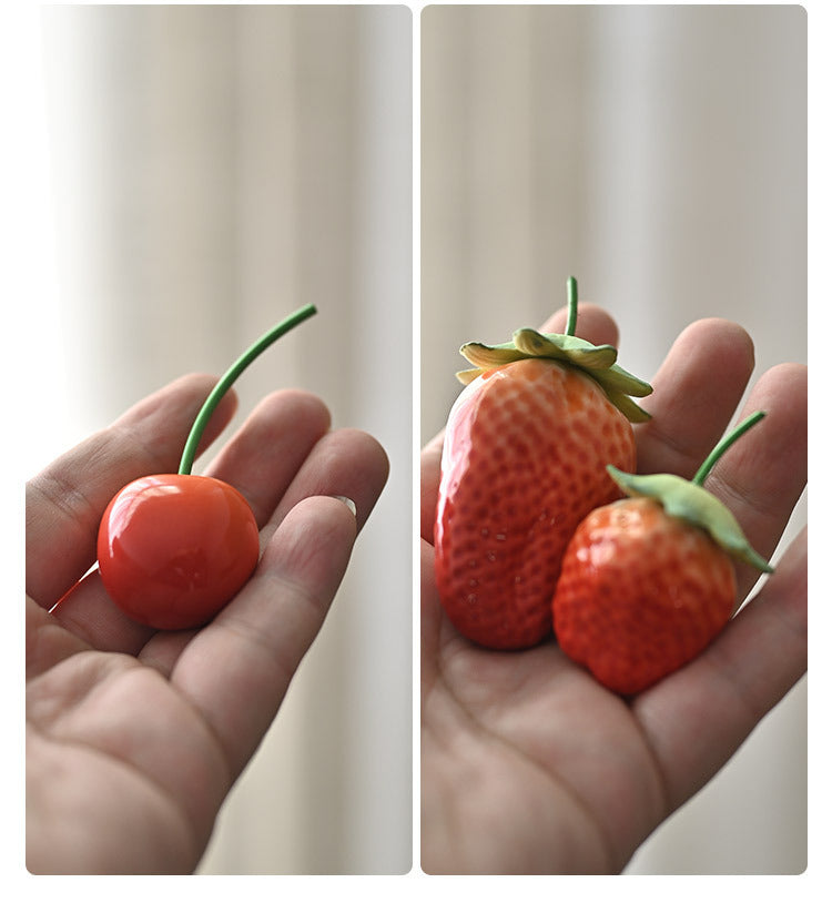 Décoration de fruits Gohobi faite à la main en forme de fraise, de cerise et de tomate