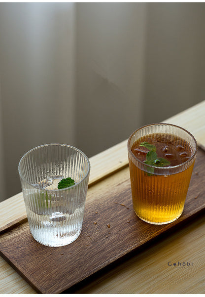 Tasse à thé en verre à rayures verticales de style japonais Gohobi