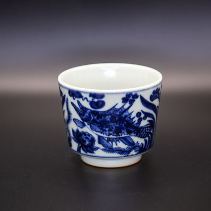 [子悠堂 x Gohobi Gallery] Wood Fired Hand-painted Blue and White Fish Pattern Gaiwan Set