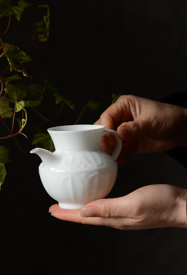 Gohobi Jade White Lotus Tea Cup Teapot Pitcher