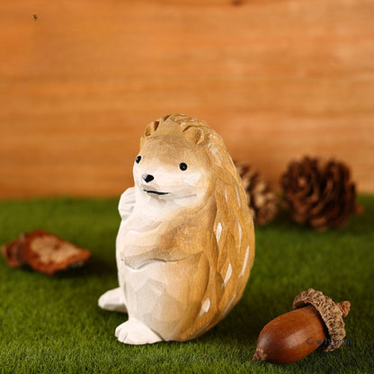 Gohobi Handcrafted Wooden Hedgehog Ornament