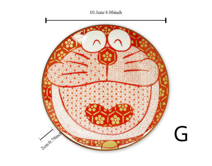 Gohobi Japanese Doraemon Tea Cup and Ceramic Plate Set