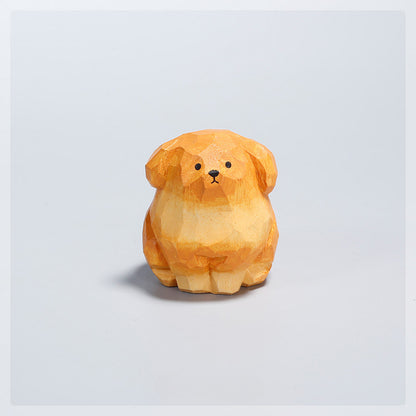 Gohobi Handmade Wooden Golden Hair Dog Ornament