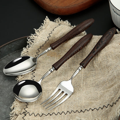 Gohobi A Set of 6 Pieces Wooden Handle Cutlery