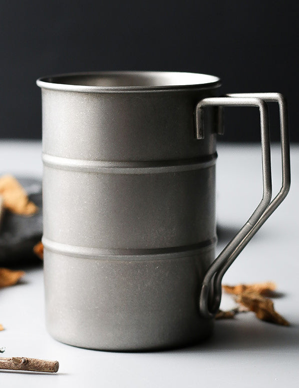 Tasse en acier inoxydable Gohobi avec couvercle et poignée en bois