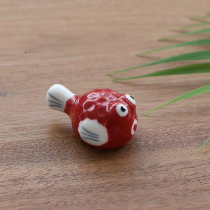 Gohobi Ceramic Puffers Fish Chopstick Rest