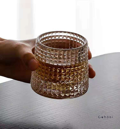 Gohobi Handmade Rotating Glass Tumbler Tea Glass