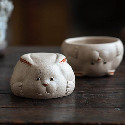 Gohobi Handmade Ceramic Rabbit Shape Tea Cup