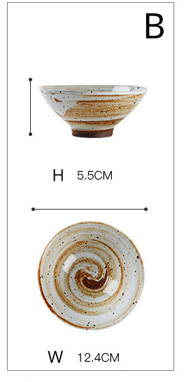 Gohobi粗陶餐具組-復古創意飯碗