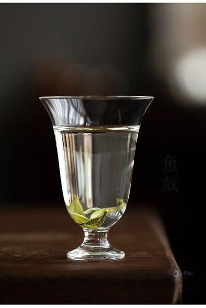 Gohobi Handmade Low Foot Glass Tea Cup