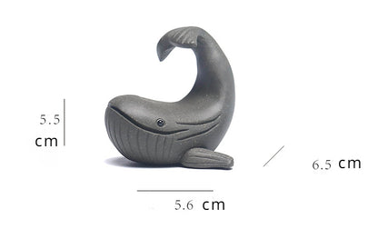 Gohobi Handmade Ceramic YiXing Clay Whale Ornament Tea pet