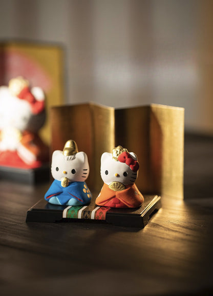 Hello Kitty Couple Ornaments - Ceramic Cute Desktop Decorations Gift Box