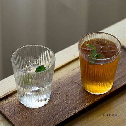 Tasse à thé en verre à rayures verticales de style japonais Gohobi