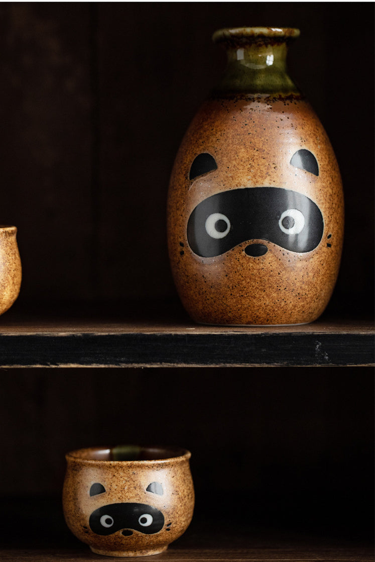 Gohobi Japanese Raccoon Sake Set Tea Set