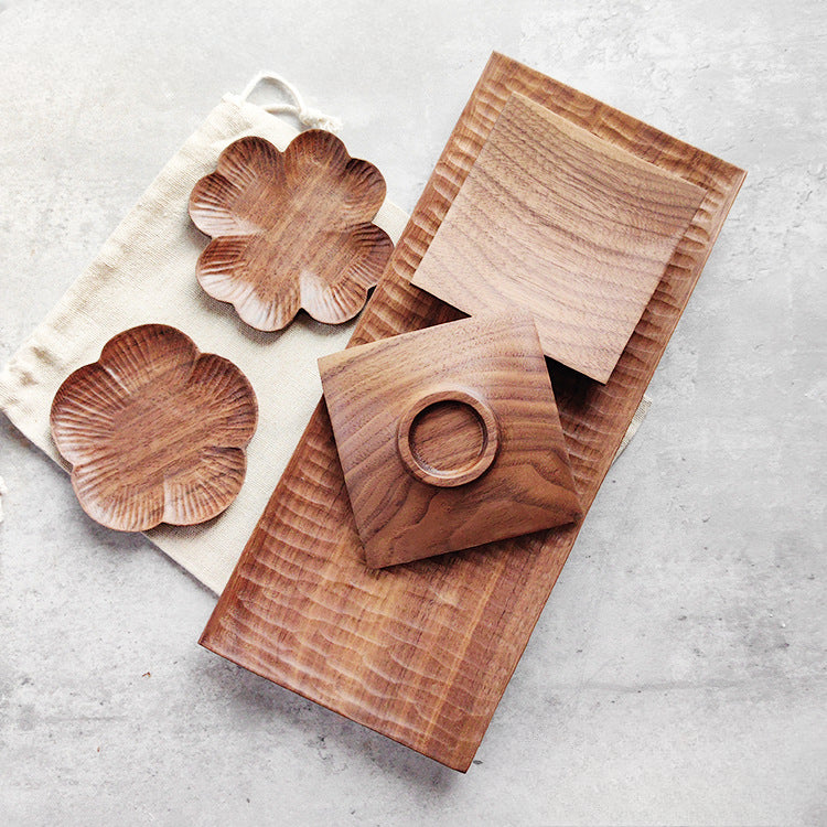 Gohobi Walnut Square Shape Coasters