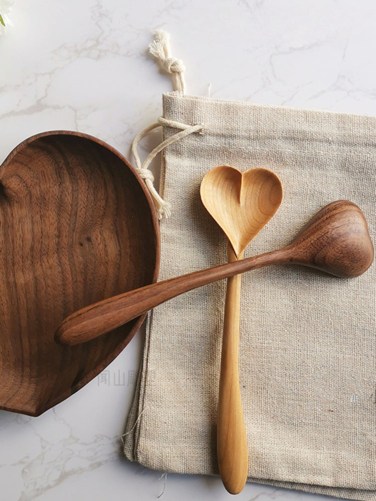 Gohobi Handmade Wooden Heart Shape Spoon 010