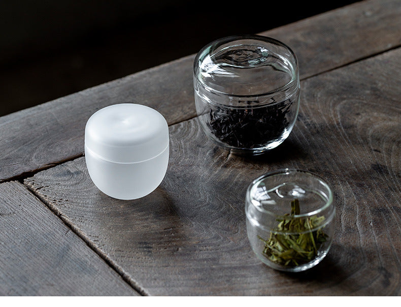 Gohobi Japanese-Style Mini Glass Tea Storage Jar