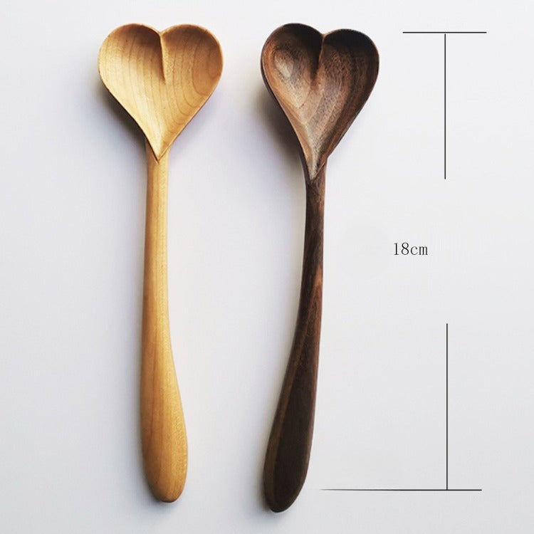 Gohobi Handmade Wooden Heart Shape Spoon 010