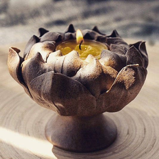 Gohobi Ceramic Lotus Candle Holder