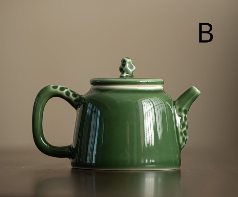 Gohobi Handmade Ice Grey and Green Teapots