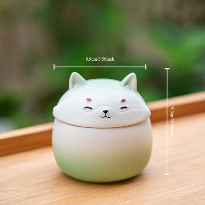 Gohobi Shiba Inu Dog Mini Portable Travel Tea Jar Stroage