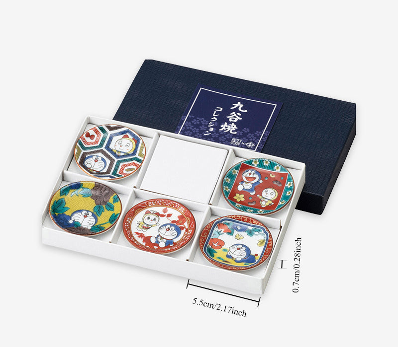 Gohobi Japanese Doraemon Tea Cup and Ceramic Plate Set