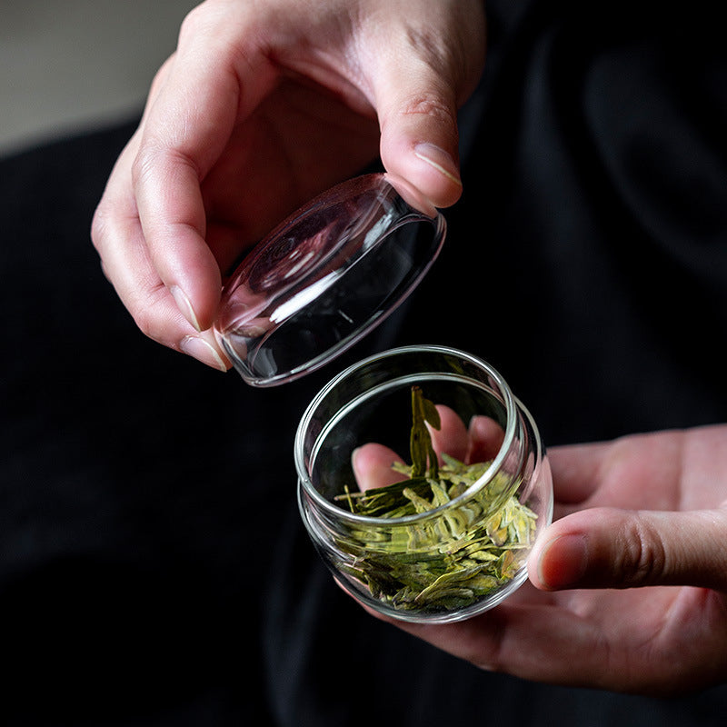 Gohobi Japanese-Style Mini Glass Tea Storage Jar