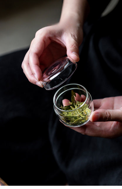 Gohobi Japanese-Style Mini Glass Tea Storage Jar