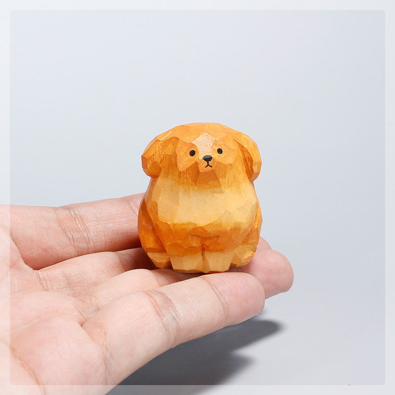 Gohobi Handmade Wooden Golden Hair Dog Ornament