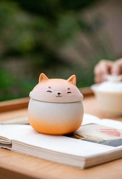 Gohobi Shiba Inu Dog Mini Portable Travel Tea Jar Stroage