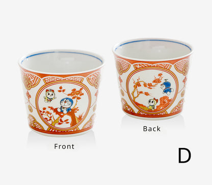 Gohobi Japanese Doraemon Tea Cup and Ceramic Plate Set