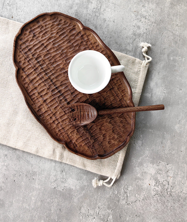 Gohobi Handmade Walnut Tray Lace Design 002