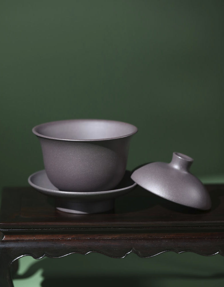 Gohobi Yixing Clay Handmade Purple Sand Gaiwan Tea Set