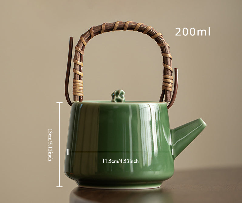 Gohobi Handmade Green Teapot