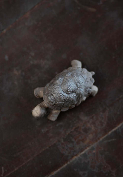 Gohobi Handmade Ceramic YiXing Clay Land Turtle Ornament Tea Pet