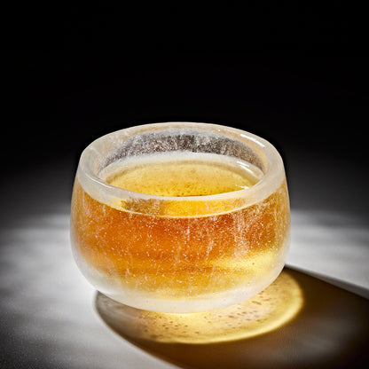 Gohobi Pate de Verre 圓形雪花玻璃茶杯