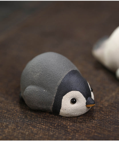 Gohobi Handmade Ceramic YiXing Clay Penguin and Seal Ornament Tea pet