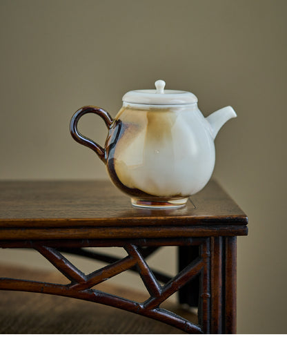 Gohobi Hand-Painted Orange Cat Teapot