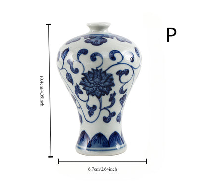 Vase en porcelaine bleu et blanc peint à la main Gohobi (classique)