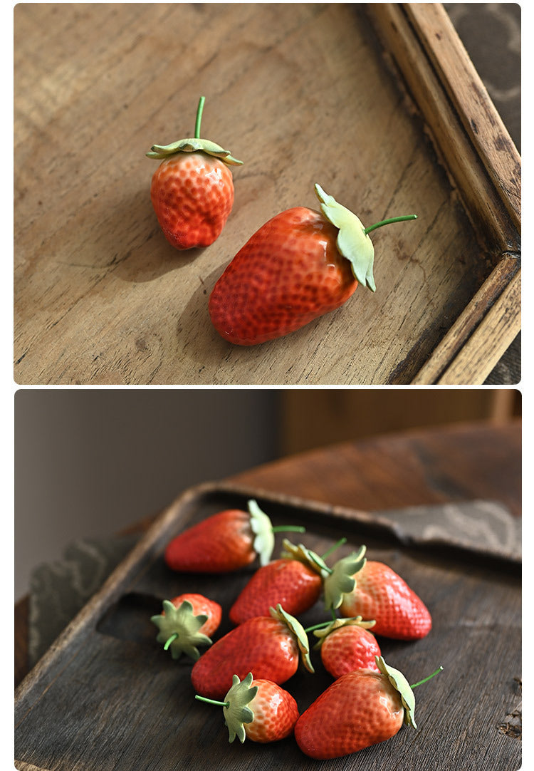 Décoration de fruits Gohobi faite à la main en forme de fraise, de cerise et de tomate