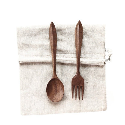 Gohobi Handmade Walnut Spoon and Fork 002